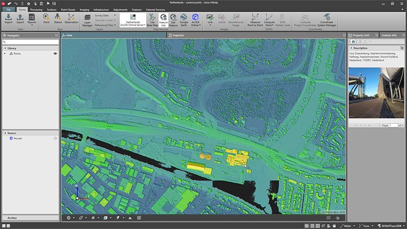 Leica Infinity surveying software screen shot arcGIS